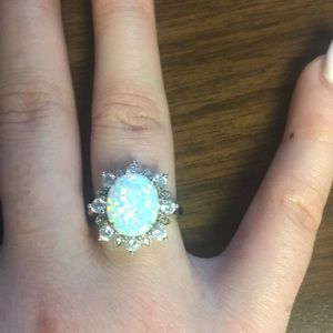 Brand new  opal sterling silver ring size 7